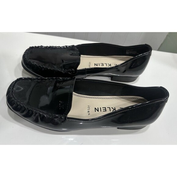 Anne Klein Iflex Black Slip On Patent Leather Loafers size 9M Manmade Upper - Picture 3 of 5
